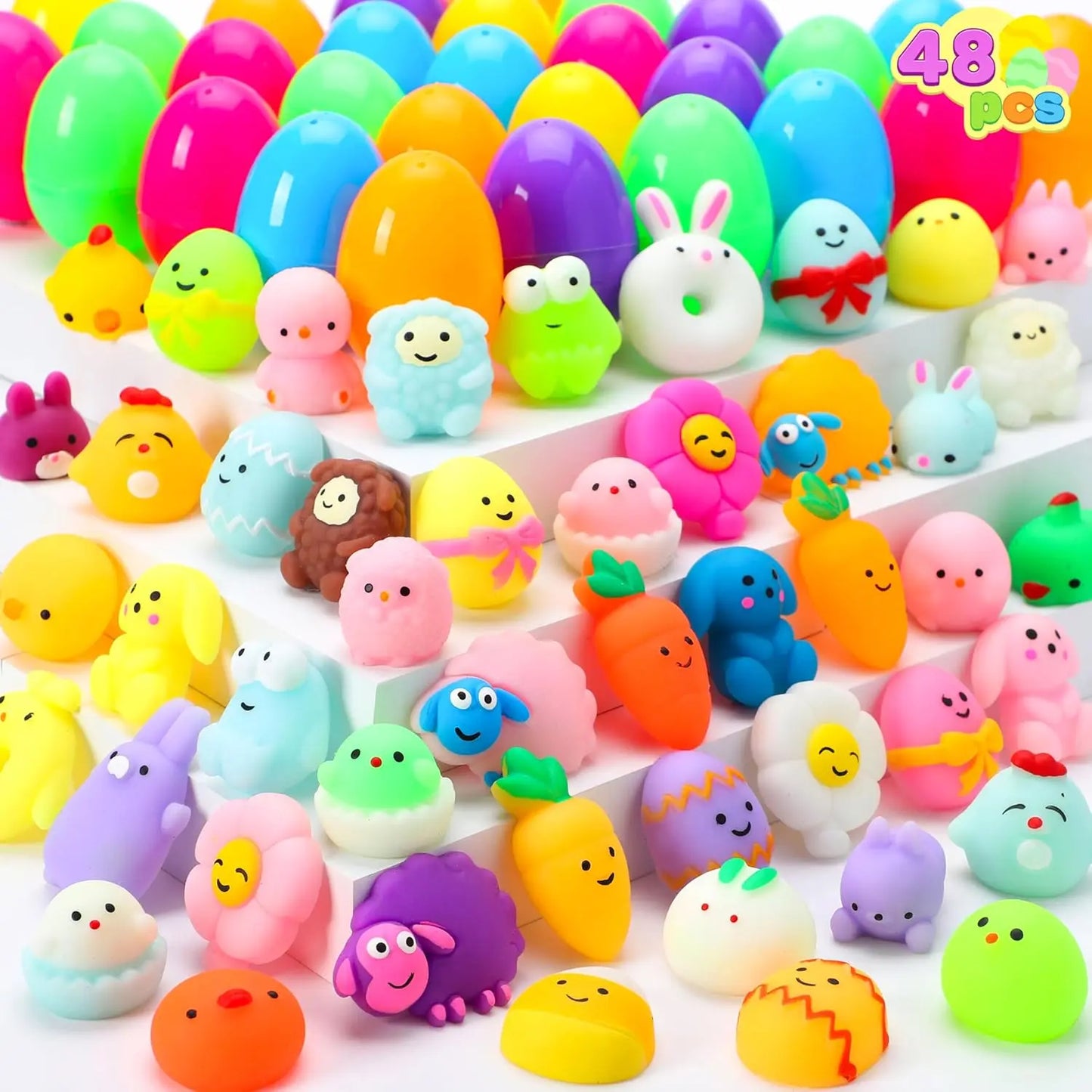 Pre-filled Easter Eggs with Squishy Animals – Pack of 24
