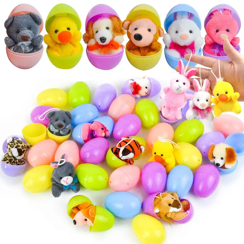Pre-Filled Animal Plush Easter Eggs for Kids