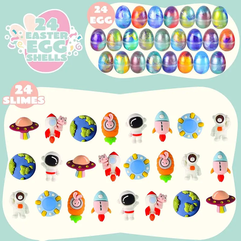 Galaxy Slime Pop™ Pre-Filled Slime Easter Eggs (12 Pack)