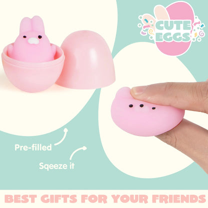Pre-filled Easter Eggs with Squishy Animals – Pack of 24